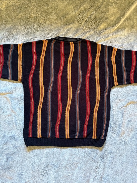 Vintage Norm Thompson 3D Knit Coogi Style Crewneck Mens Medium Sweater USA Made - Picture 2 of 7